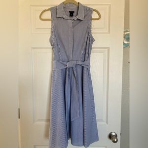 Ann Taylor blue and white striped dress, size 6